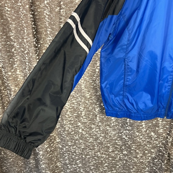 Vintage Wilson Tennis Golf Rain Windbreaker Coat Blue‎ Black Zip Up - Picture 5 of 9
